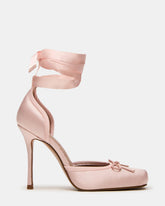 LARINA Pink Satin Square-Toe Stiletto Pump Lace-Up Women's Heel | Steve Madden for Sale
