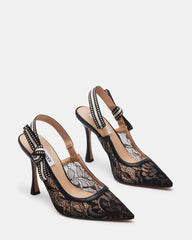 BRI Black Lace Slingback Pump Women's Heel | Steve Madden outlet