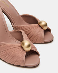 PRIYA Mocha/Gold Mule Women's Heel | Steve Madden on Sale