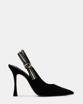 BRI Black Suede Slingback Pump Women's Heel | Steve Madden US