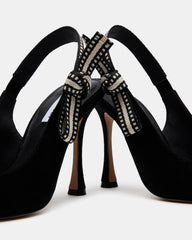 BRI Black Suede Slingback Pump Women's Heel | Steve Madden US