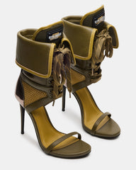CASELLA Olive Open-Toe Stiletto Lace-Up Women's Heel | Steve Madden on Sale