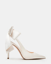 TEACUP Ivory Satin Women's Pointed-Toe Slingback Heel | Steve Madden discount
