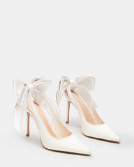 TEACUP Ivory Satin Women's Pointed-Toe Slingback Heel | Steve Madden discount