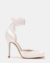 LARINA Ivory Satin Square-Toe Stiletto Pump Lace-Up Women's Heel | Steve Madden near me