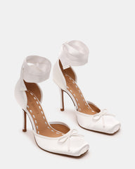 LARINA Ivory Satin Square-Toe Stiletto Pump Lace-Up Women's Heel | Steve Madden near me