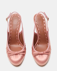 SOFIE Blush Satin Bow Slingback Platform Women's Heel | Steve Madden on Sale