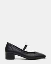 MURAL Black Leather Mary Jane Block Heel Square-Toe Women's Heel | Steve Madden near me