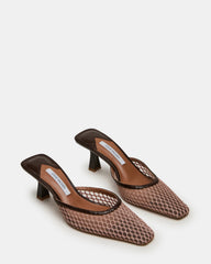 ALYSE Mocha Mesh Square-Toe Mule Women's Kitten Heel | Steve Madden discount