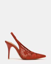 ANDROMEDA Crochet Terracotta Slingback Pointed-Toe Stiletto Pump Women's Heel | Steve Madden outlet