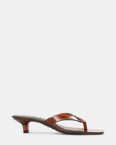 TRACIE Jelly Dark Brown Thong Strap Women's Kitten Heel | Steve Madden Sale