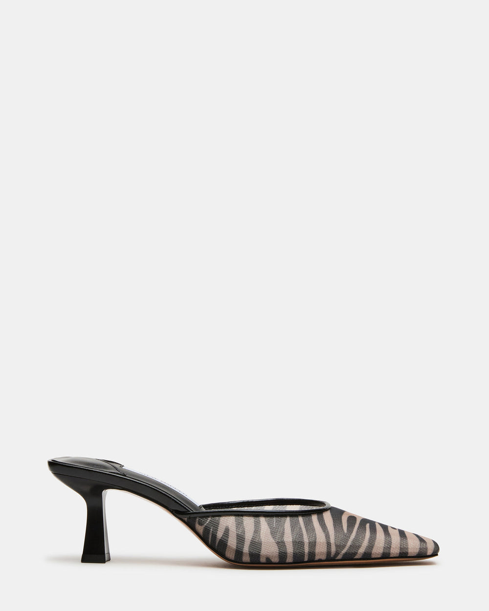 ALYSE Zebra Mesh Square-Toe Mule Women's Kitten Heel | Steve Madden on Sale