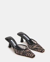 ALYSE Zebra Mesh Square-Toe Mule Women's Kitten Heel | Steve Madden on Sale