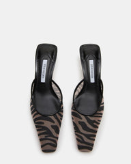ALYSE Zebra Mesh Square-Toe Mule Women's Kitten Heel | Steve Madden on Sale