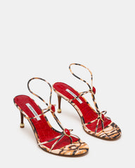RAMOS-STONE RED/BROWN PRINT Strappy Stiletto Women's Heel | Steve Madden online