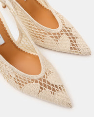 ANDROMEDA Crochet Bone Slingback Pointed-Toe Stiletto Pump Women's Heel | Steve Madden US