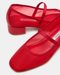 MURAL Red Mary Jane Block Heel Square-Toe Women's Heel | Steve Madden Sale