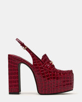 QUINN Red Crocodile Platform Slingback Women's Heel | Steve Madden online