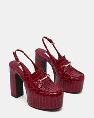QUINN Red Crocodile Platform Slingback Women's Heel | Steve Madden online
