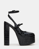 SCOTLYN Black Crocodile Women's Platform Block Heel | Steve Madden for Sale