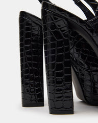 SCOTLYN Black Crocodile Women's Platform Block Heel | Steve Madden for Sale