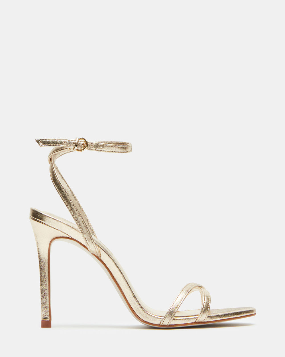 JYPSEY Gold Leather Strappy Stiletto Women's Heel | Steve Madden online