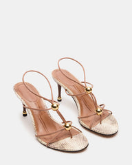 RAMOS Natural Snake Strappy Stiletto Women's Heel | Steve Madden US