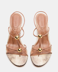 RAMOS Natural Snake Strappy Stiletto Women's Heel | Steve Madden US