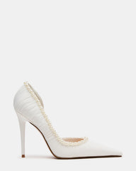 ELEGANT Pearl Ivory Mesh Ruched Pointed-Toe Stiletto Pump Women's Heel | Steve Madden near me
