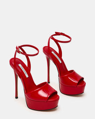 JEZZICA Red Patent Platform Stiletto Ankle Strap Women's Heel | Steve Madden online