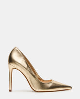 NOIR Gold Leather Pointed-Toe Stiletto Pump Women's Heels | Steve Madden outlet