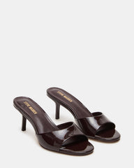 KENDRIX Brown Leather Women's Mule Heel | Steve Madden on Sale