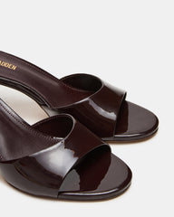 KENDRIX Brown Leather Women's Mule Heel | Steve Madden on Sale