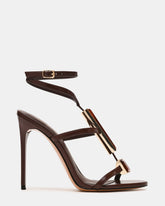 SHAYLEE Brown Stone Detail Strappy Stiletto Women's Heel | Steve Madden near me