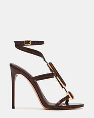 SHAYLEE Brown Stone Detail Strappy Stiletto Women's Heel | Steve Madden near me