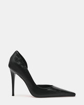 ELEGANT Black Leather Pointed-Toe Stiletto Pump Women's Heel | Steve Madden Sale