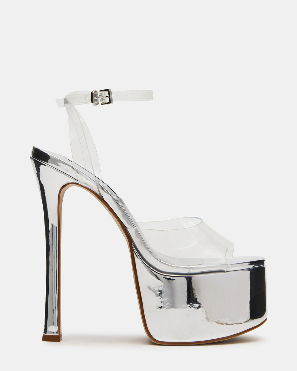 OLYSSIA Clear Platform Stiletto Ankle Strap Women's Heel | Steve Madden US
