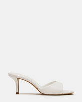 KENDRIX White Leather Mule Stiletto Women's Heel | Steve Madden outlet