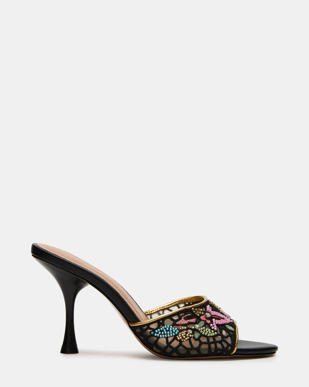 SANTI Mesh Black Multi Pointed-Toe Mule Women's Heel | Steve Madden Sale