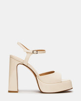 LINADRA Bone Patent Platform Square-Toe Strappy Women's Heel | Steve Madden on Sale