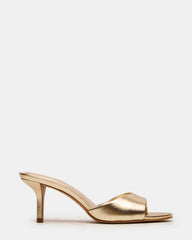 KENDRIX Gold Leather Mule Stiletto Women's Heel | Steve Madden near me
