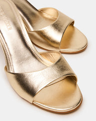 KENDRIX Gold Leather Mule Stiletto Women's Heel | Steve Madden near me