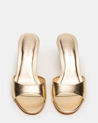 KENDRIX Gold Leather Mule Stiletto Women's Heel | Steve Madden near me