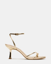 ERAS Gold Leather Stiletto Round-Toe Ankle Strap Women's Heel | Steve Madden for Sale