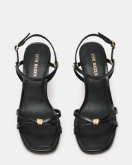 POSY Black Gold-Detail Strappy Square-Toe Women's Heel | Steve Madden for Sale