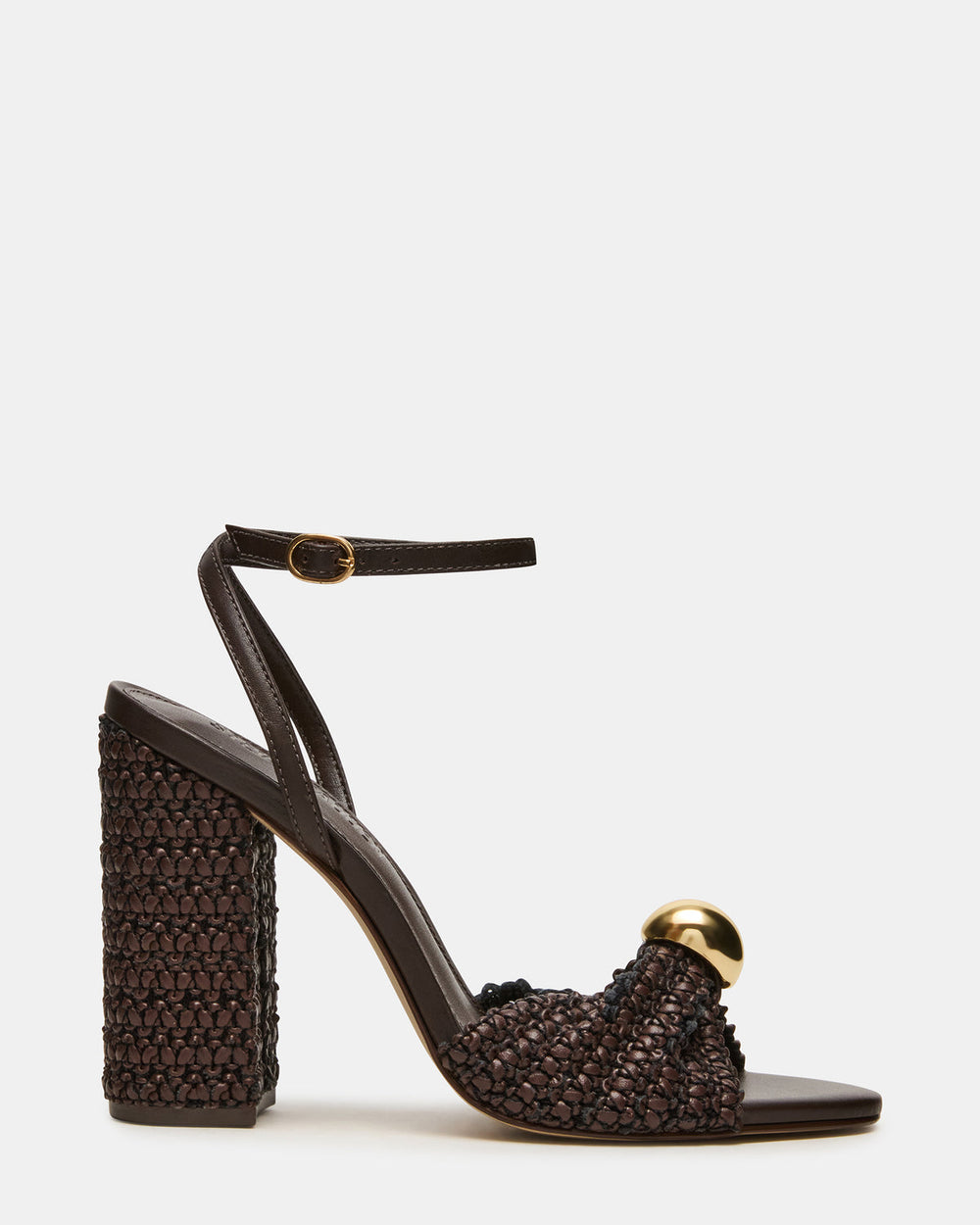 CHEYLA Brown Multi Raffia Women's Block Heels | Steve Madden online