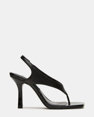 IMPROV Black Leather Square-Toe Thong Slingback Women's Heel | Steve Madden for Sale