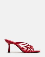 EDNA Red Leather Strappy Mule Women's Heel | Steve Madden for Sale