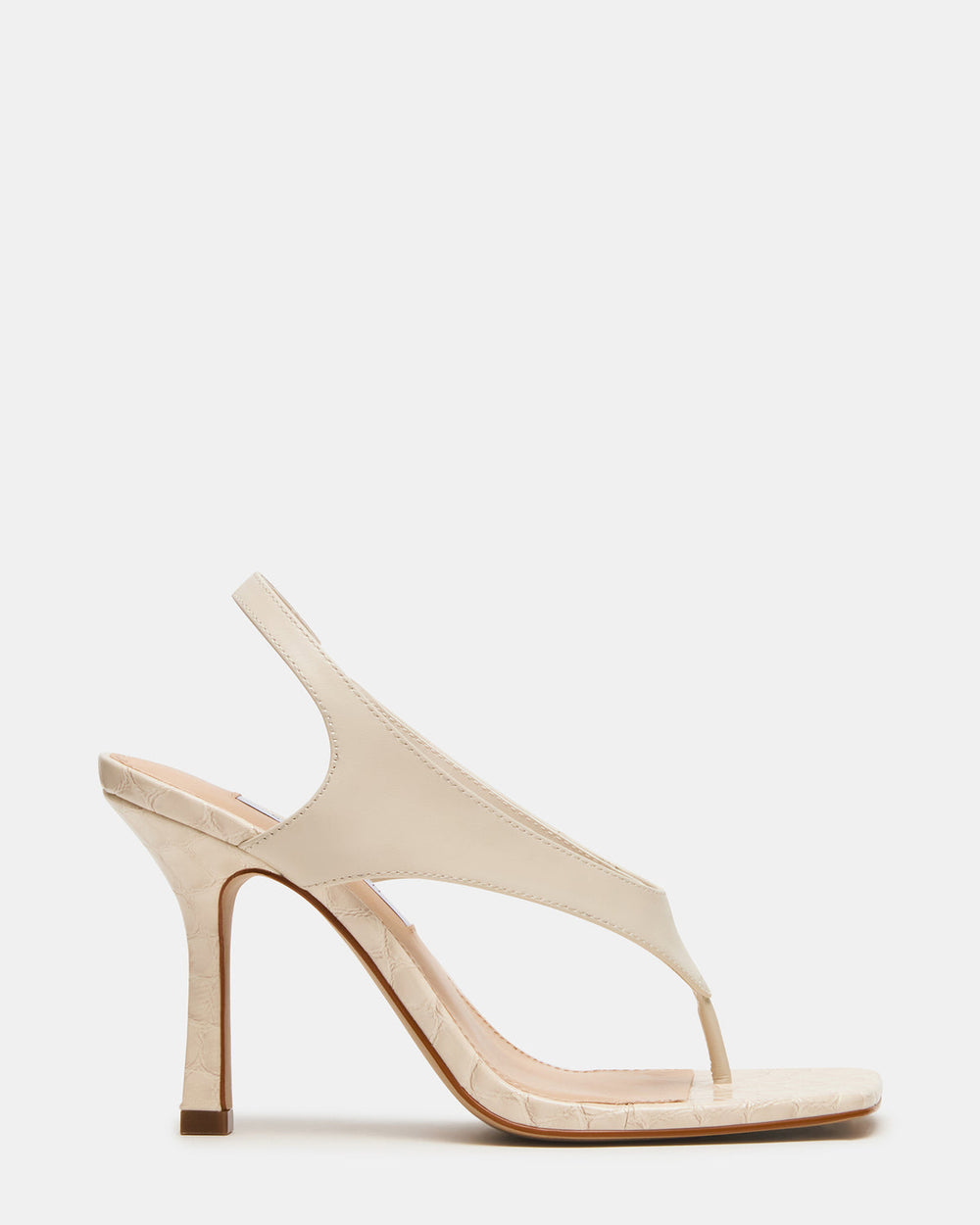IMPROV Bone Leather Square-Toe Thong Slingback Women's Heel | Steve Madden Sale