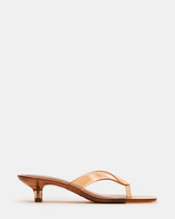 TRACIE Jelly Tan Thong Strap Women's Kitten Heel | Steve Madden on Sale